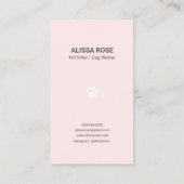 Roze Dog Walker Pet Visitekaartje (Achterkant)