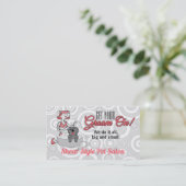 Roze Doggie Spa Groom on Pet Grooming Afsprakenkaartje (Staand voorkant)