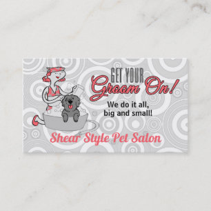 Roze Doggie Spa Groom on Pet Grooming Afsprakenkaartje