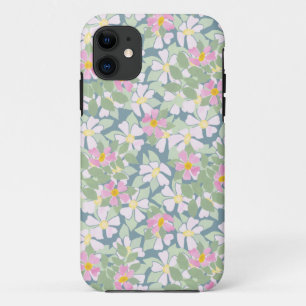 Roze Dogroses op Donkerblauw Xtreme iPhone 5 Hoesj 11 Hoesje
