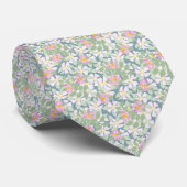 Roze Dogroses op donkerblauwe film Unisex Necktie Stropdas (Opgerold)