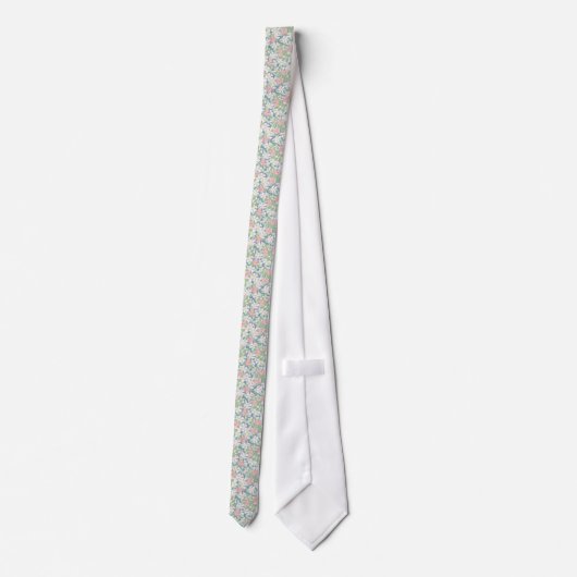 Roze Dogroses op donkerblauwe film Unisex Necktie Stropdas (Achterkant)