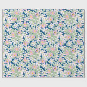  roze Dogroses op Navy Blue Wrapping Paper Cadeaupapier (Vlak)