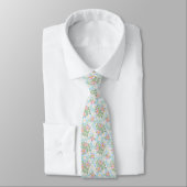 Roze Dogroses op Sky Blue Chic Unisex Necktie Stropdas (Gebonden)