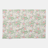  roze dogroses op Taupe Kitchen Towel Theedoek (Horizontaal)