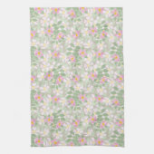  roze dogroses op Taupe Kitchen Towel Theedoek (Verticaal)