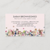 Roze dogs Cat Bird Hotel Sofa Pet Sitting Grooming Visitekaartje (Achterkant)