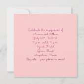 Roze Dogwood and butterfly Verloving Invitation Kaart (Achterkant)