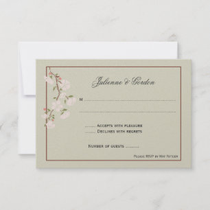 Roze Dogwood/Apple Blossom RSVP Kaartje