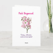 Roze Dogwood  Blank Wenskaart Kaart (Achterkant)