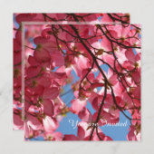 Roze Dogwood Bloemen Verjaardag Kaart (Voorkant / Achterkant)