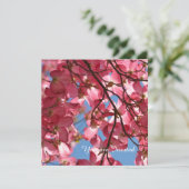 Roze Dogwood Bloemen Verjaardag Kaart (Staand voorkant)