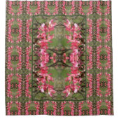 Roze Dogwood Bloesems Schilderij Abstract Douchegordijn (Voorkant)