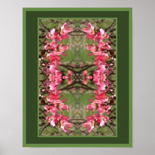 Roze Dogwood Bloesems Schilderij Abstract Poster (Voorkant)