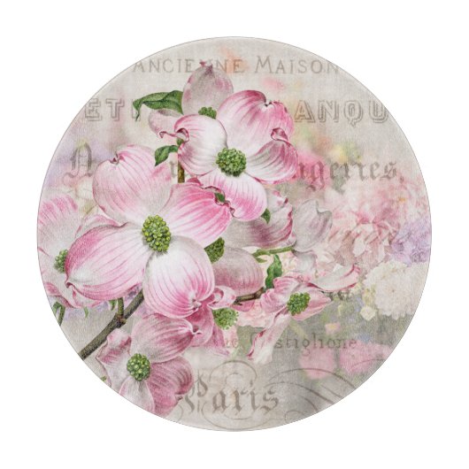 roze Dogwood Blossom Cutting Board Snijplank (Voorkant)