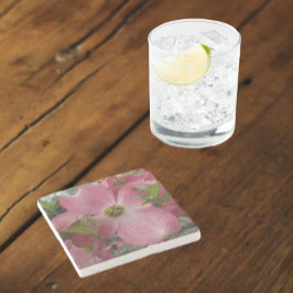 Roze Dogwood Blossom Floral Stenen Onderzetter