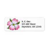 Roze Dogwood Blossom Label (Voorkant)