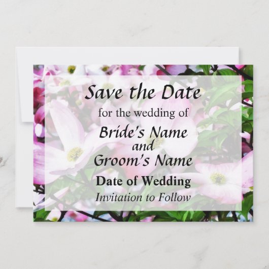 Roze Dogwood Blossom Save the Date (Voorkant)