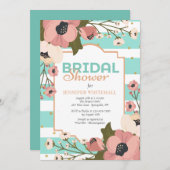 Roze Dogwood bruids douche uitnodiging (Voorkant / Achterkant)