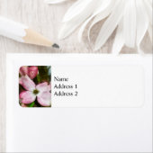 Roze Dogwood Closeup Etiket (Insitu)