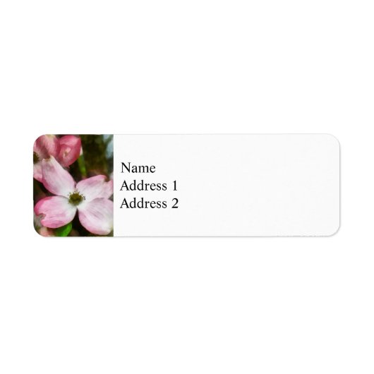 Roze Dogwood Closeup Etiket (Voorkant)