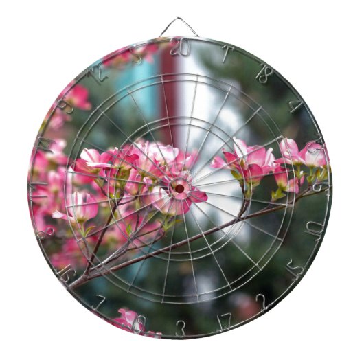 Roze Dogwood Dartbord (Voorkant)