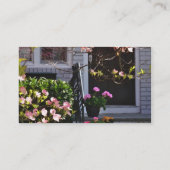 Roze Dogwood en Pots of Geraniums Visitekaartje (Achterkant)