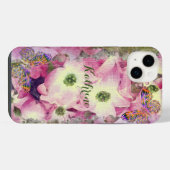 Roze Dogwood Floral Art iPhone Hoesje (Achterkant horizontaal)