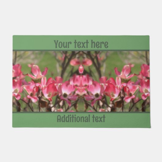 Roze Dogwood Flower Blossom Painting Personalized Deurmat (Voorkant)