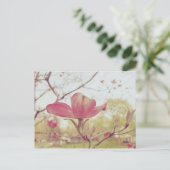 Roze Dogwood Flower Briefkaart (Staand voorkant)