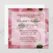 Roze Dogwood Flowers 80th Birthday Party Kaart (Voorkant / Achterkant)