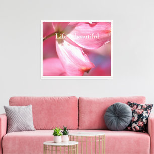 Roze Dogwood Flowers Canvas Afdruk