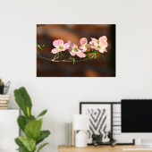 Roze Dogwood Flowers Poster (Thuiskantoor)