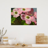 Roze Dogwood Flowers Poster (Keuken)