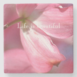 Roze Dogwood Flowers Stenen Onderzetter