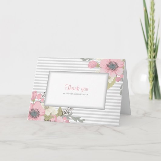 Roze Dogwood Foto gevouwen Dank u kaarten (Voorkant)