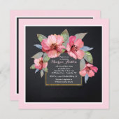 Roze Dogwood Invitation Kaart (Voorkant / Achterkant)