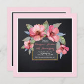 Roze Dogwood Invitation Kaart (Voorkant / Achterkant)