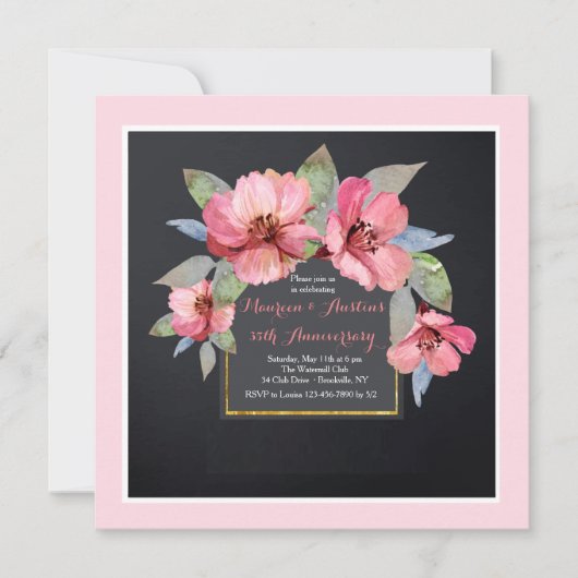 Roze Dogwood Invitation Kaart (Voorkant)