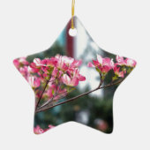 Roze Dogwood Keramisch Ornament (Voorkant)