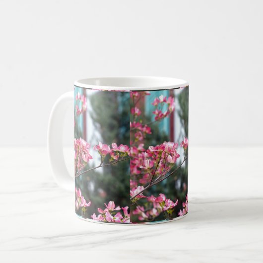 Roze Dogwood Koffiemok (Voorkant links)