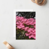 Roze Dogwood Notitiekaartje (Voorkant / Achterkant in situ)