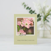 Roze Dogwood Personalized Love Inspirerend Quote Briefkaart (Staand voorkant)