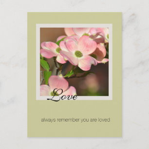 Roze Dogwood Personalized Love Inspirerend Quote Briefkaart