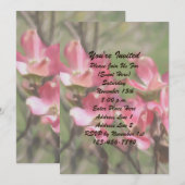 Roze Dogwood Schilderij Bloemen Art Party Kaart (Voorkant / Achterkant)