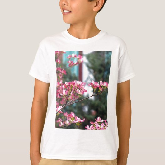 Roze Dogwood T-shirt (Voorkant)