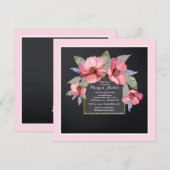 Roze Dogwood Uitnodiging (Voorkant / Achterkant)