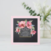Roze Dogwood Uitnodiging (Staand voorkant)