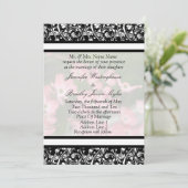 Roze Dogwood Wedding Briefpapier Uitnodigingen (Staand voorkant)