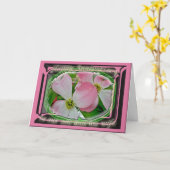 Roze Dogwood Zoon & Echtgenote Verjaardagskaart Kaart (Gele Bloem)